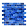 Glass Backsplash Mosaic Wall Tiles, 5-Sheet Linear Glass Tiles for Kitchen Bathroom Swimming Pool Shower Tiles (4.8 SQ.FT)