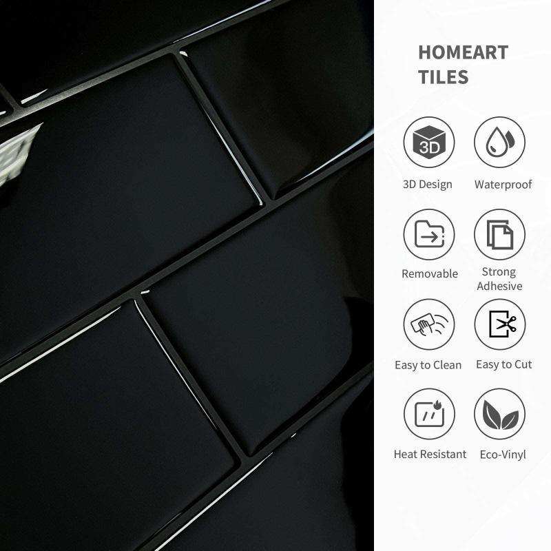 10-Sheet Peel and Stick Backsplash Stick on Subway Tiles - HOMEART