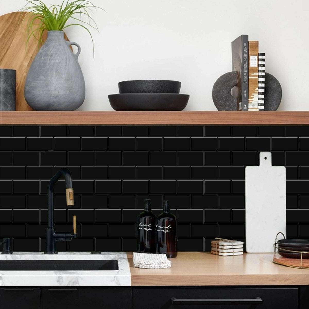 10-Sheet Peel and Stick Backsplash Stick on Subway Tiles - HOMEART