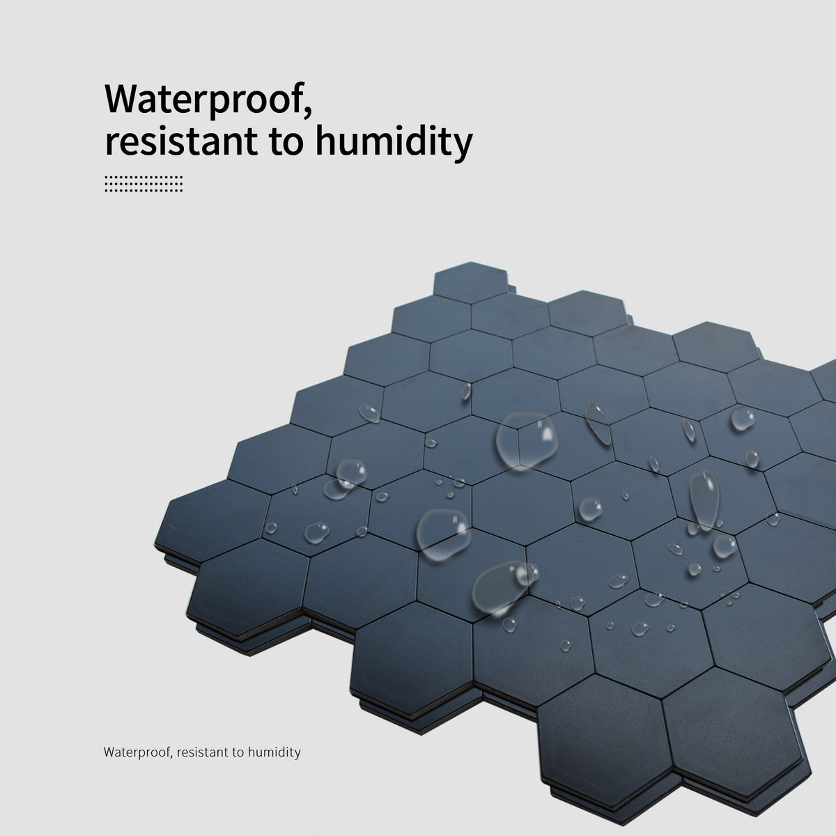 11.3"×11.5" Black Hexagon Peel and Stick Backsplash - HOMEART