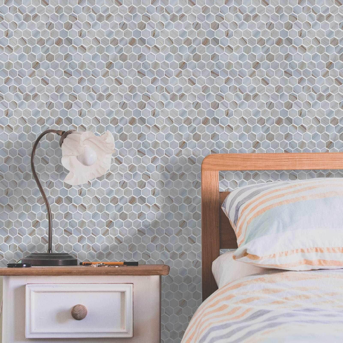 Peel and Stick Backsplash Hexagon Tile Sticker
