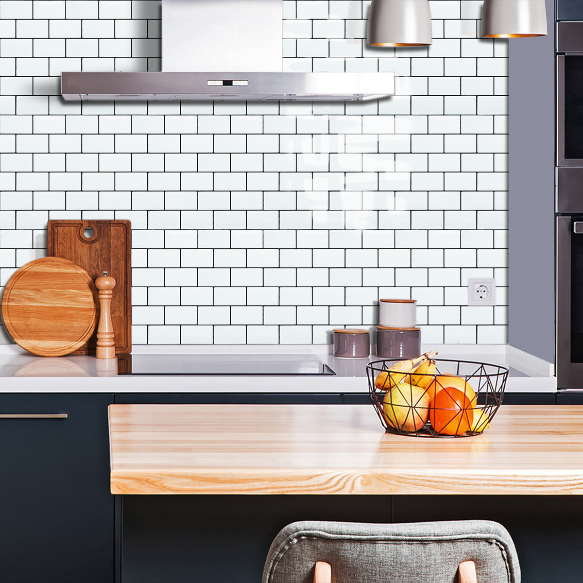 Subway Peel and Stick Backsplash, 10 Sheets of 12" × 12" Thicker Design 3D Adhesive Stick on Wall Tiles for Kitchen Bathroom