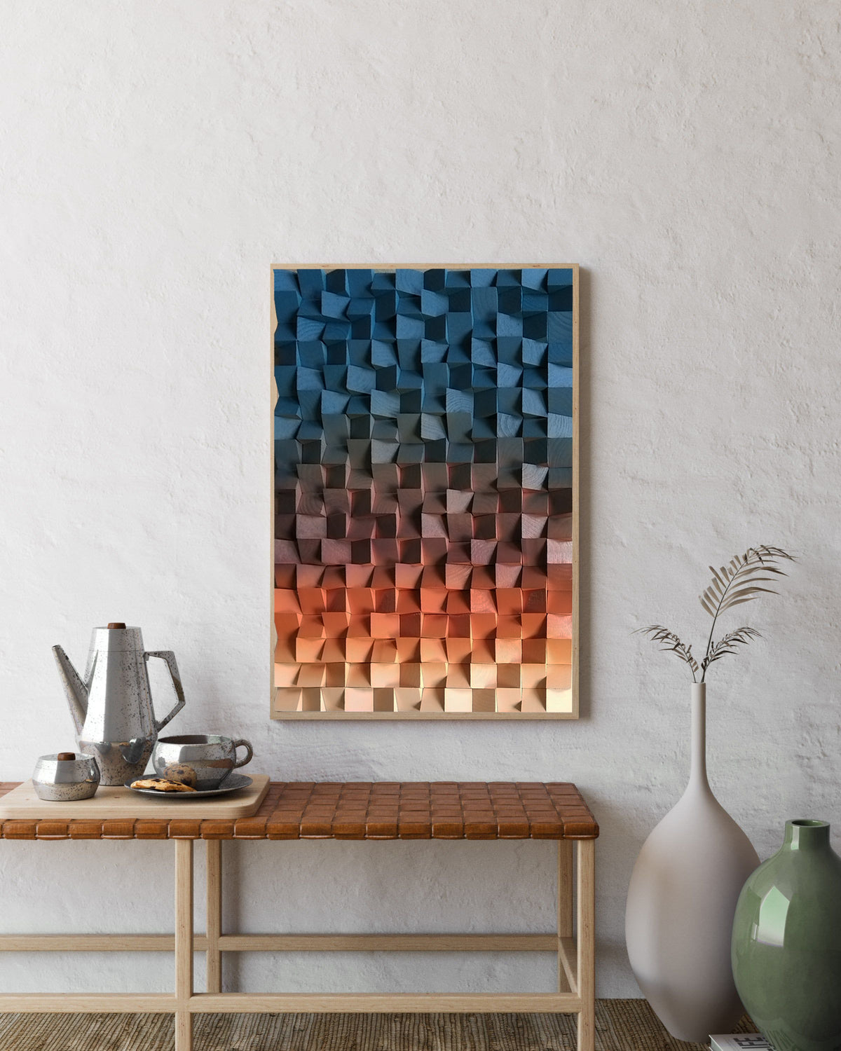 Wood art wall decor for modern rustic home decor, large wall art for acoustic diffuse, acoustic diffuser wood, panel wall acoustic sound art