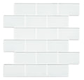 Glass Peel and Stick Backsplash Subway Tile, Glass Tiles for Kitchen Bathroom Wall (5 Sheets, 11.8