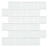 Glass Peel and Stick Backsplash Subway Tile, Glass Tiles for Kitchen Bathroom Wall (5 Sheets, 11.8