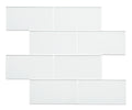 Glass Peel and Stick Tile Backsplash, Kitchen Wall Backsplash Self Adhesive Subway Glass Tile (5 Sheets, 5 SQ.FT.)