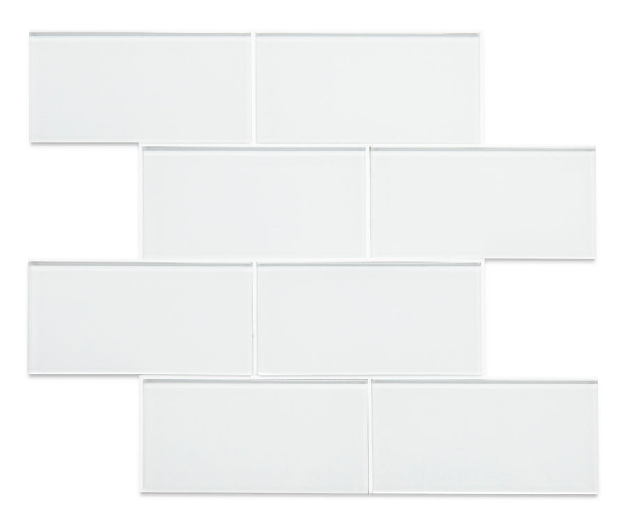 Glass Peel and Stick Tile Backsplash, Kitchen Wall Backsplash Self Adhesive Subway Glass Tile (5 Sheets, 5 SQ.FT.)