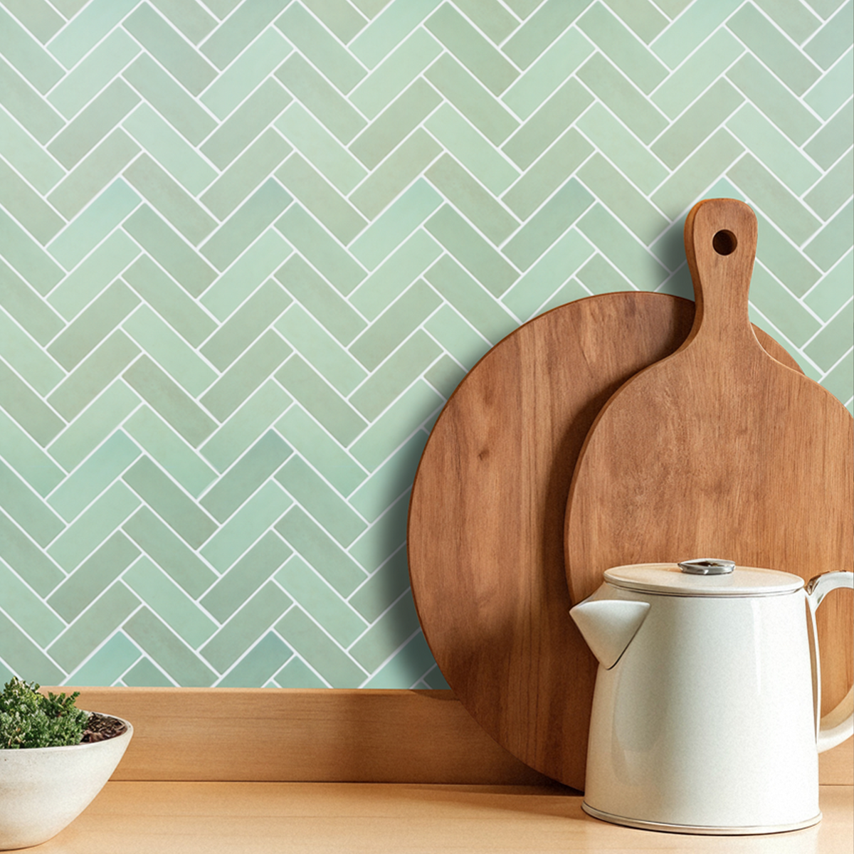 10-Sheet Herringbone Peel and Stick Backsplash, Self Adhesive 3D Stick on Wall Tiles for Kitchen Bathroom（12"x12"）