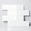 6-Sheet Peel and Stick Backsplash Subway Tile, Self Adhesive Glossy Carrara White Backsplash Stick on Wall Tiles for Kitchen Bathroom
