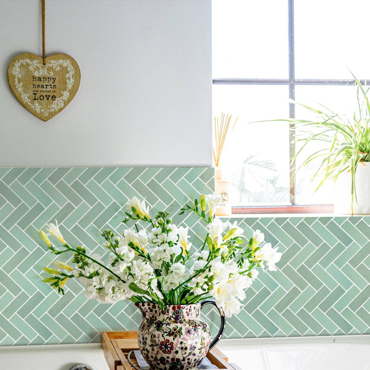 10-Sheet Herringbone Peel and Stick Backsplash, Self Adhesive 3D Stick on Wall Tiles for Kitchen Bathroom（12"x12"）