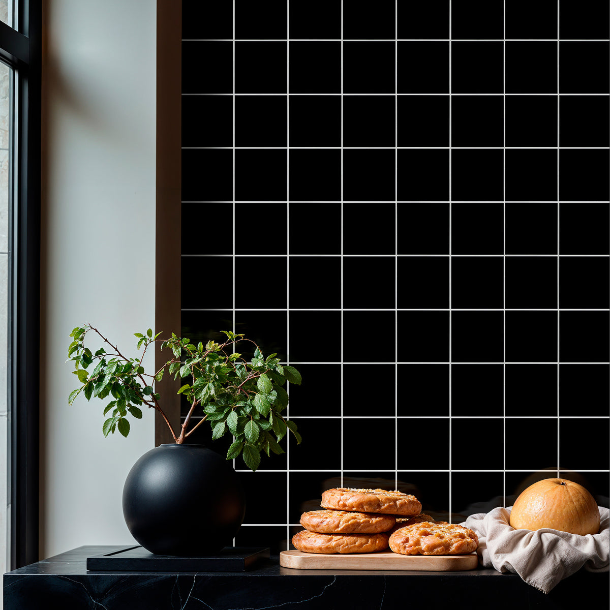 Peel and Stick Backsplash Tiles, 12"x12" Square Backsplash Self Adhesive Faux Ceramic Stick on Wall Tiles for Kitchen Bathroom