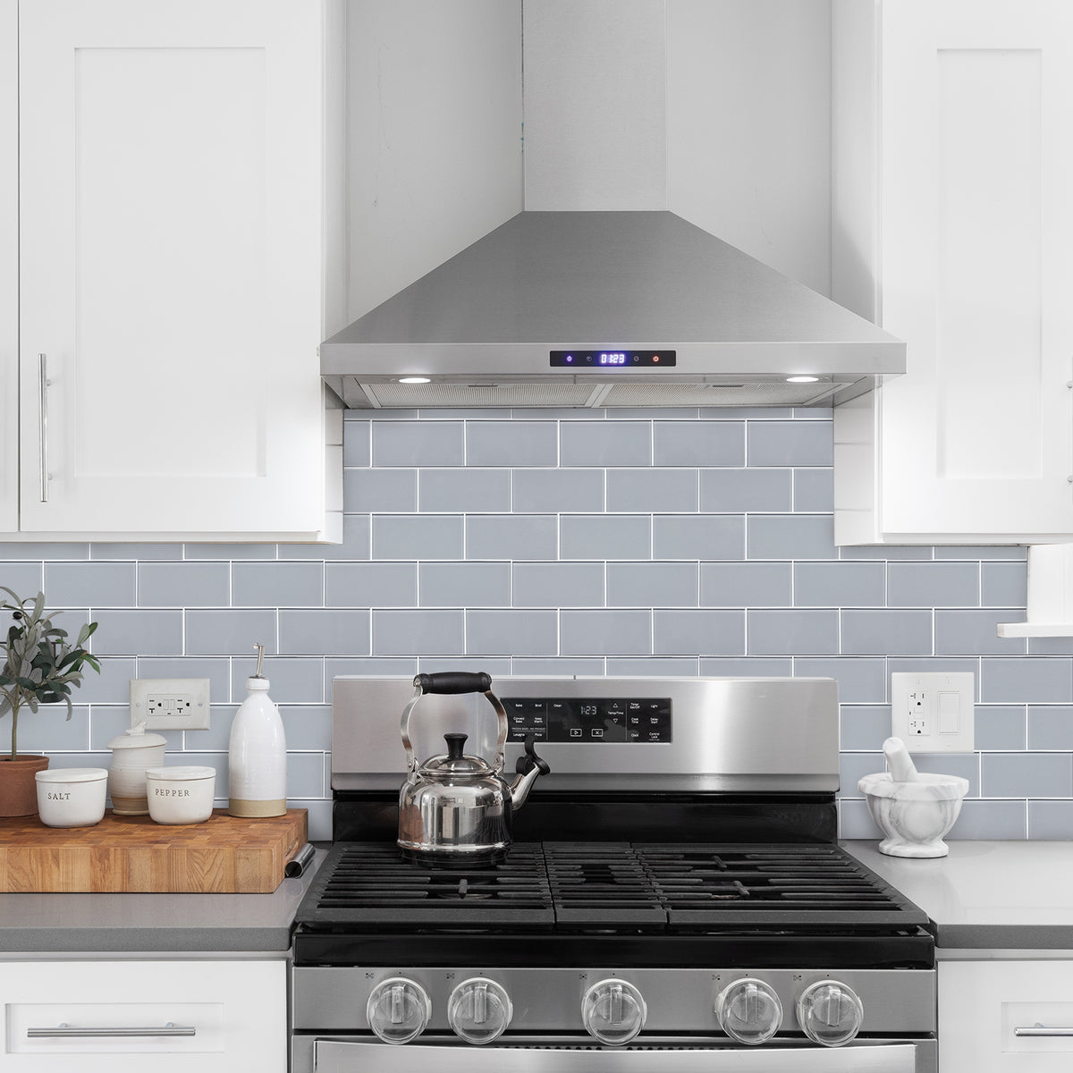 Peel and Stick Backsplash Glass Subway Tile, 3" x 6" Glass Backsplash for Kitchen Bathroom (40-Piece)