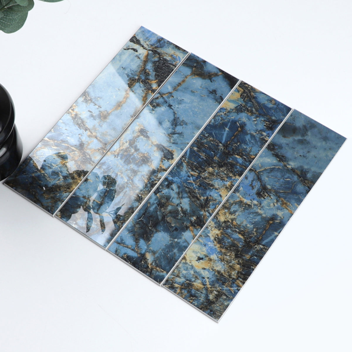 32PCS Peel and Stick Backsplash, 3” x 12” Metro Glossy Subway Tile Self Adhesive Stick on Wall Tiles for Kitchen Bathroom Fireplace