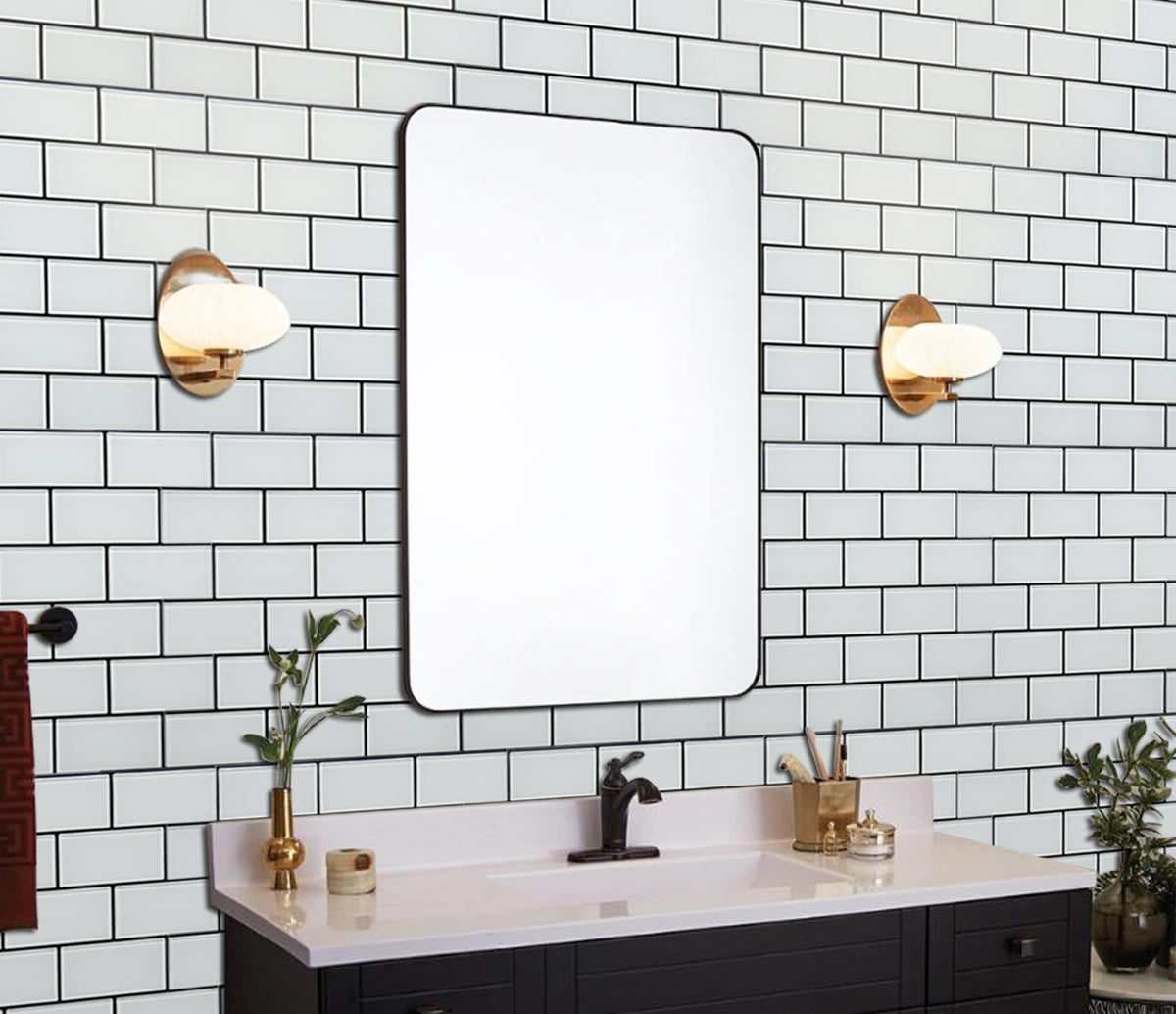 Glass Peel and Stick Backsplash Subway Tile, Glass Tiles for Kitchen Bathroom Wall (5 Sheets, 11.8"x12")