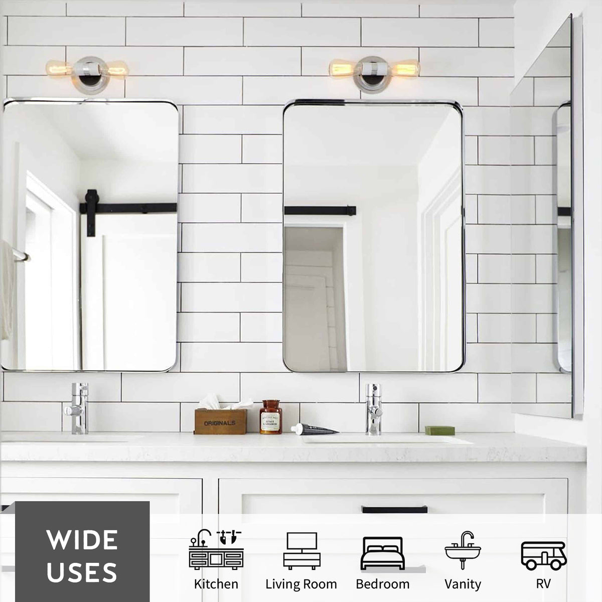 32-Piece Peel and Stick Backsplash Tiles, 3” x 12” Metro Glossy Subway Tile Self Adhesive Stick on Backsplash Wall Tiles for Kitchen Bathroom