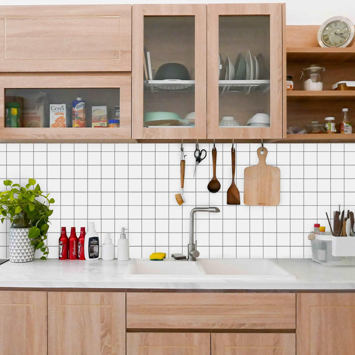 Square Peel and Stick Backsplash Tile