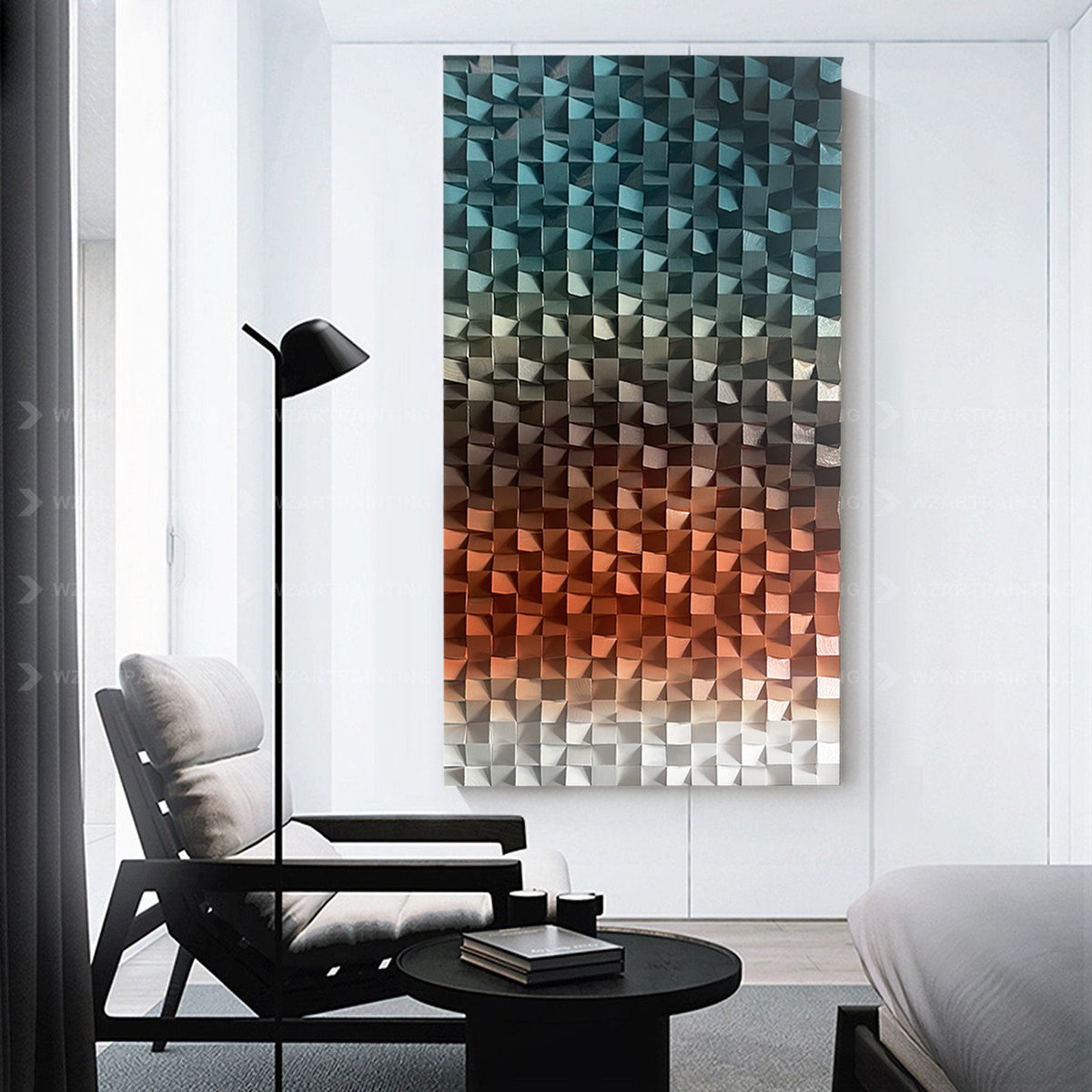Wood art wall decor for modern rustic home decor, large wall art for acoustic diffuse, acoustic diffuser wood, panel wall acoustic sound art