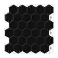 Black Peel and Stick Hexagon Tile Backsplash - HOMEART