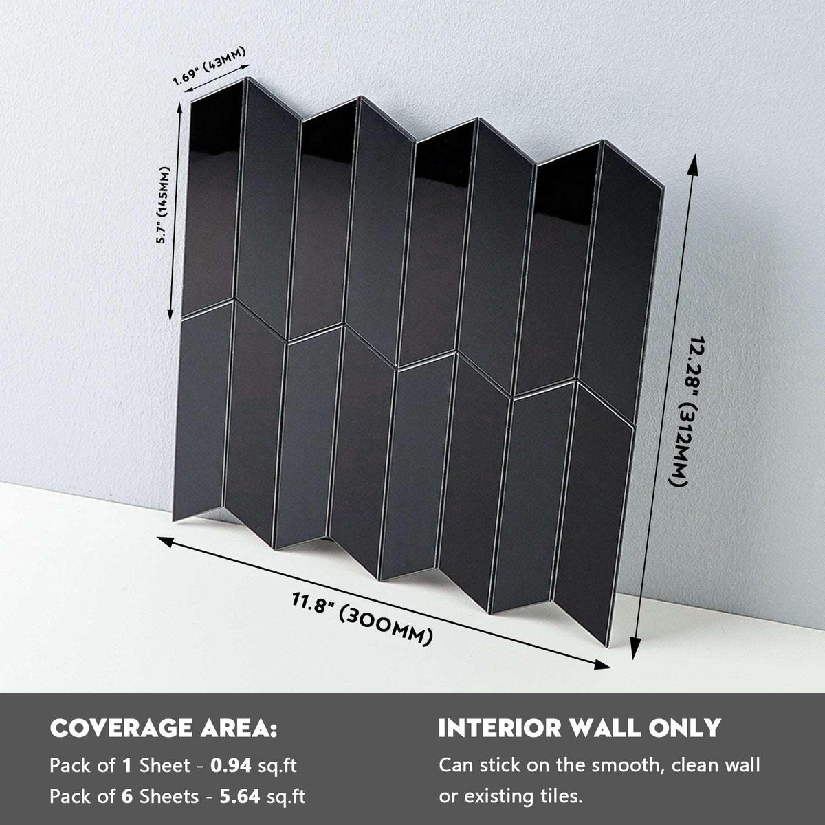 Peel and Stick Backsplash Arrow Tile (6 Sheets)