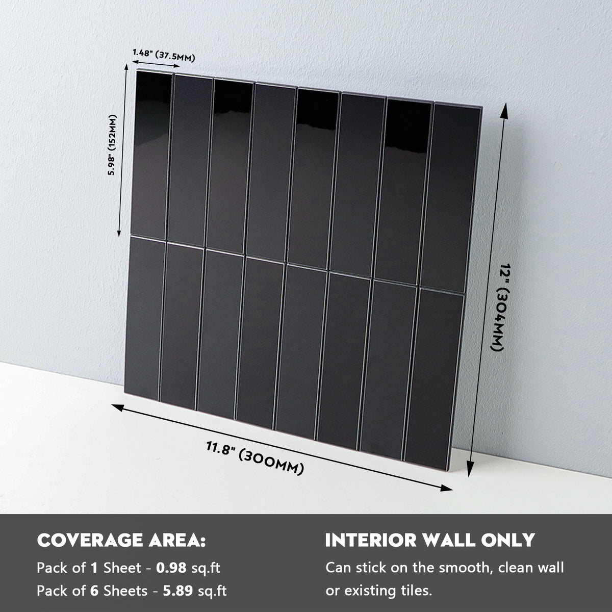 Peel and Stick Backsplash, Aluminum Composite Stacked Linear Tile, Subway Backsplash Stick on Wall Tiles for Kitchen Bathroom