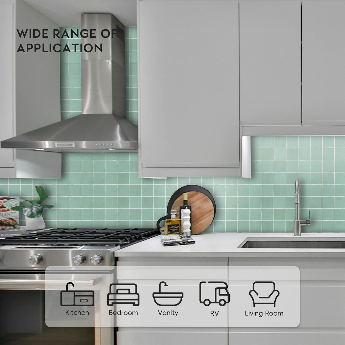 10 Sheets Peel and Stick Backsplash Square Tile, 12" x 12" Self Adhesive Faux Handmade Peel and Stick Wall Tiles for Kitchen Bathroom
