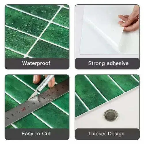 12'' W x 12'' L Peel and Stick Mosaic Subway Tile - HOMEART