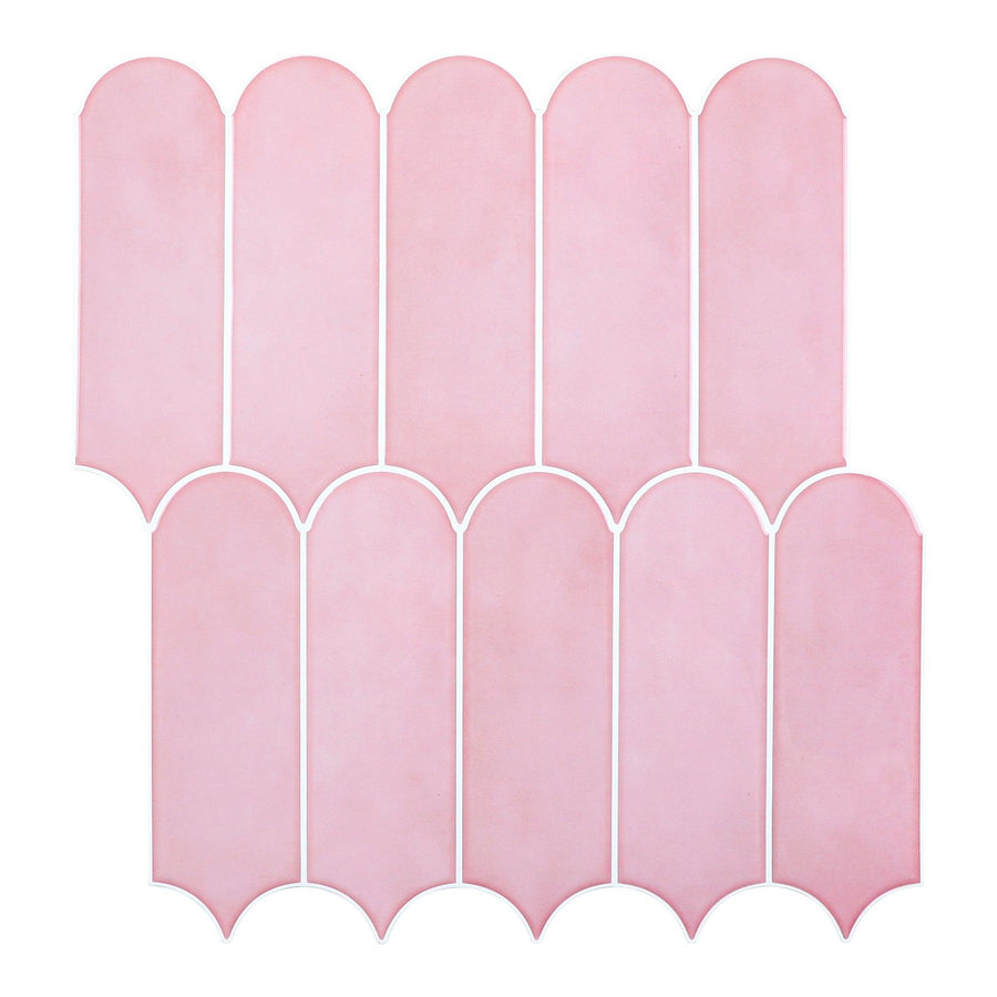 11.9''W x 11.3''L Peel and Stick Backsplash Feather Mosaic Tile (Set of 10) - HOMEART