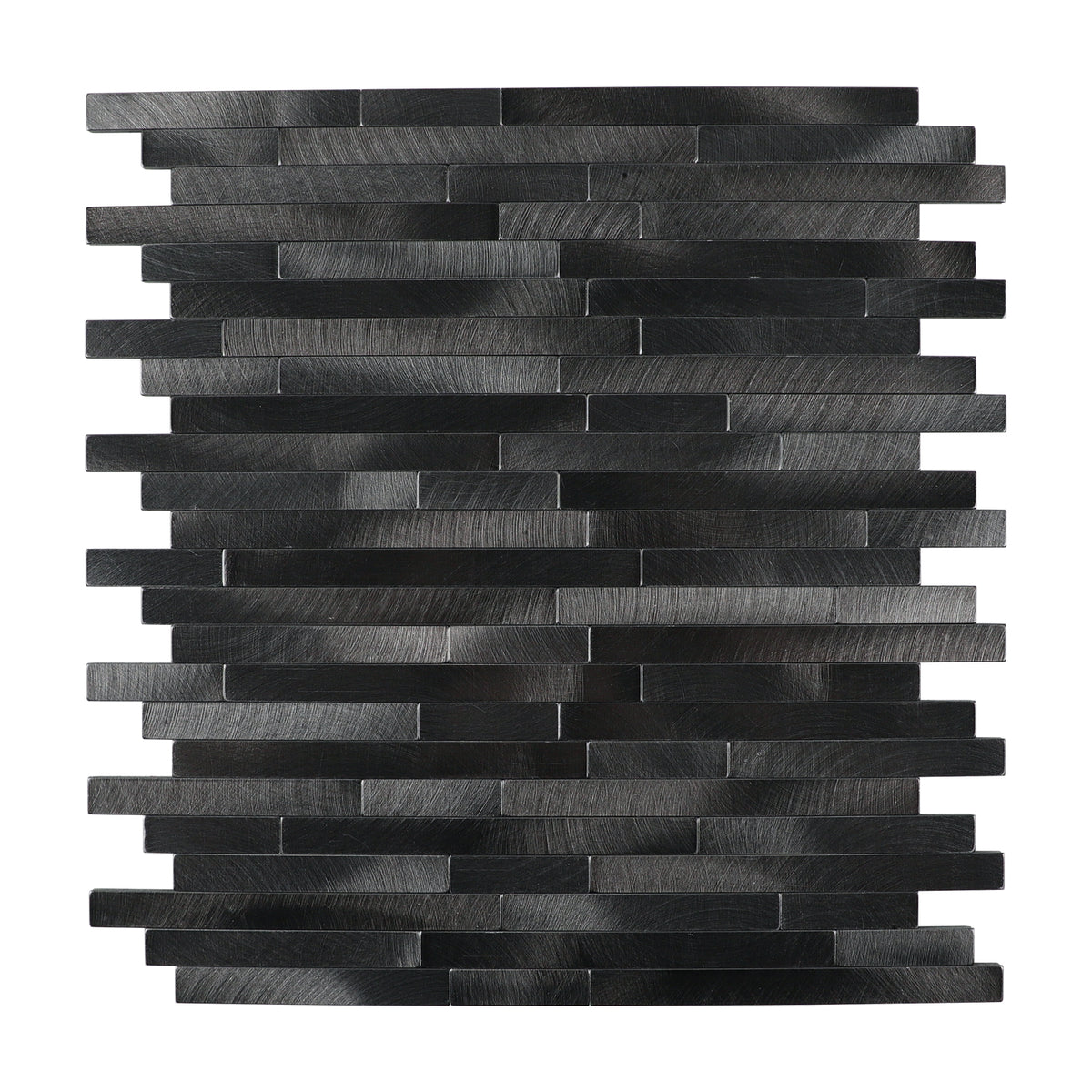 6 Sheets Peel and Stick Backsplash Linear Tile for Kitchen, Self Adhesive Brushed Aluminum Stick on Wall Tiles for Bathroom Fireplace