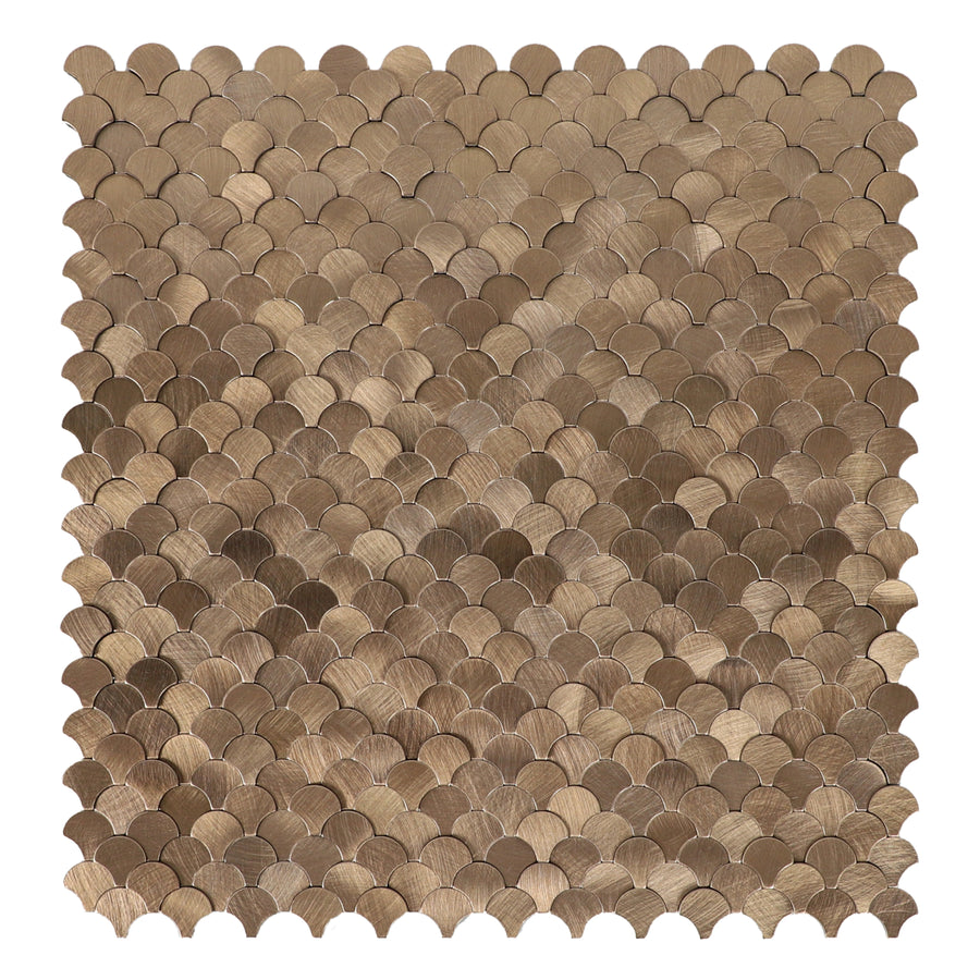 Fish Scale Peel and Stick Tile, Self Adhesive Brushed Metal Backsplash High-Low 3D Textured Stick on Wall Tiles for Kitchen Bathroom (6 Sheets)