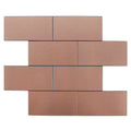 6 Sheets Subway Tile Peel and Stick Backsplash, Brushed Metal Aluminum Backsplash Stick on Wall Tiles for Kitchen Bathroom Fireplace