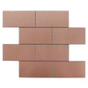 6 Sheets Subway Tile Peel and Stick Backsplash, Brushed Metal Aluminum Backsplash Stick on Wall Tiles for Kitchen Bathroom Fireplace