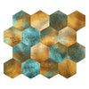 Copper Hexagon Peel and Stick Backsplash, Brushed Metal Surface Aluminum Composite Honeycomb Mosaic Stick on Wall Tiles for Kitchen Bathroom