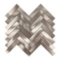 6 Sheets Herringbone Tile Peel and Stick Backsplash, Brushed Metal Self Adhesive Stick on Wall Tiles for Kitchen Bathroom Fireplace