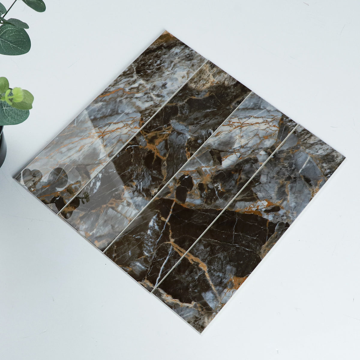 32PCS Peel and Stick Backsplash, 3” x 12” Metro Glossy Subway Tile Self Adhesive Stick on Wall Tiles for Kitchen Bathroom Fireplace