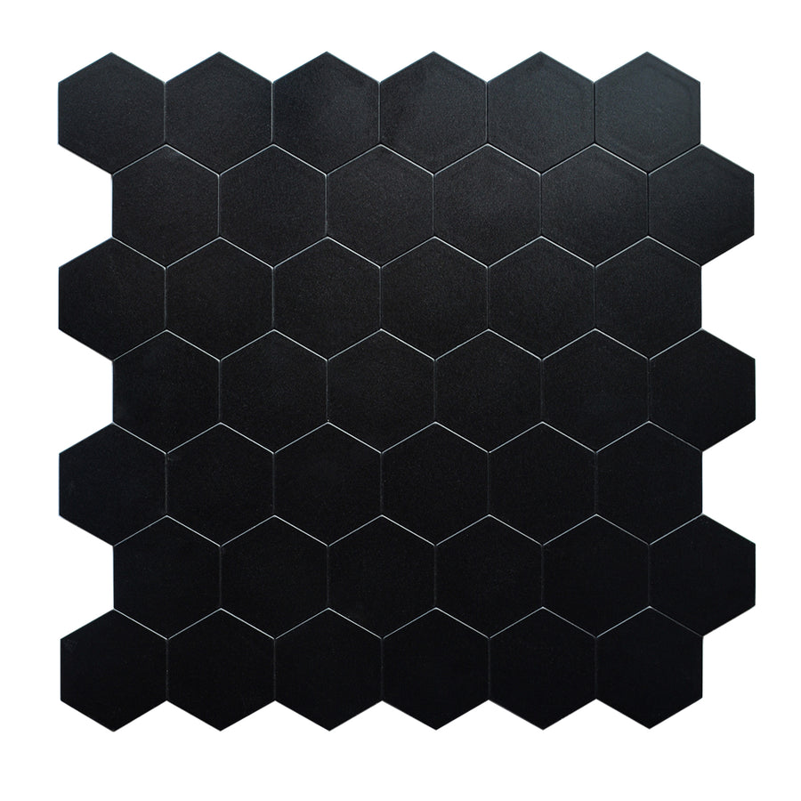 11.3"×11.5" Black Hexagon Peel and Stick Backsplash - HOMEART