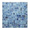 Mesh-Mounted Glass Mosaic Tile Backsplash, 12” x 12” Blue Glass Backsplash Wall Tile for Kitchen Bathroom Swimming Pool (8 Sheets, 8 sq.ft)