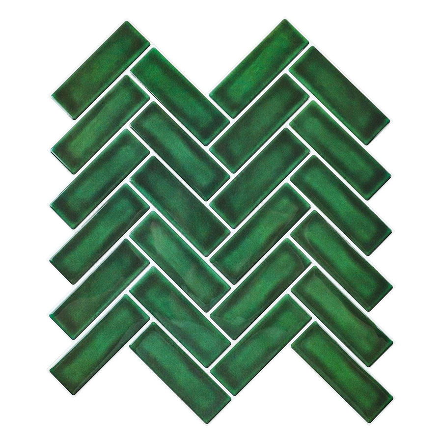 11.8" x 9.9" Peel and Stick Backsplash Herringbone Tile (Set of 10)