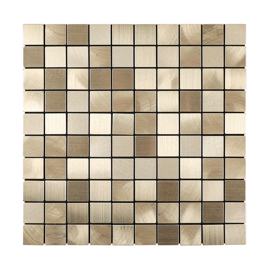 6-Sheet Peel and Stick Backsplash Tile for Kitchen, Self Adhesive Square Aluminum Mosaic Metal Tiles Bathroom Backsplash