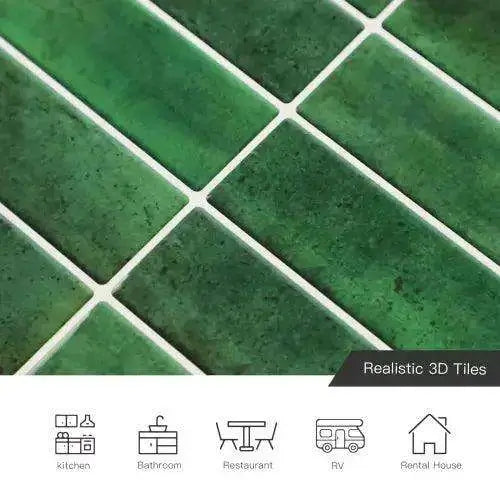 12'' W x 12'' L Peel and Stick Mosaic Subway Tile - HOMEART