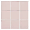 Peel and Stick Glass Tile, Square Mosaic Wall Tiles with Frame, Stick on Glass Backsplash for Kitchen Bathroom (5 Sheets, 12