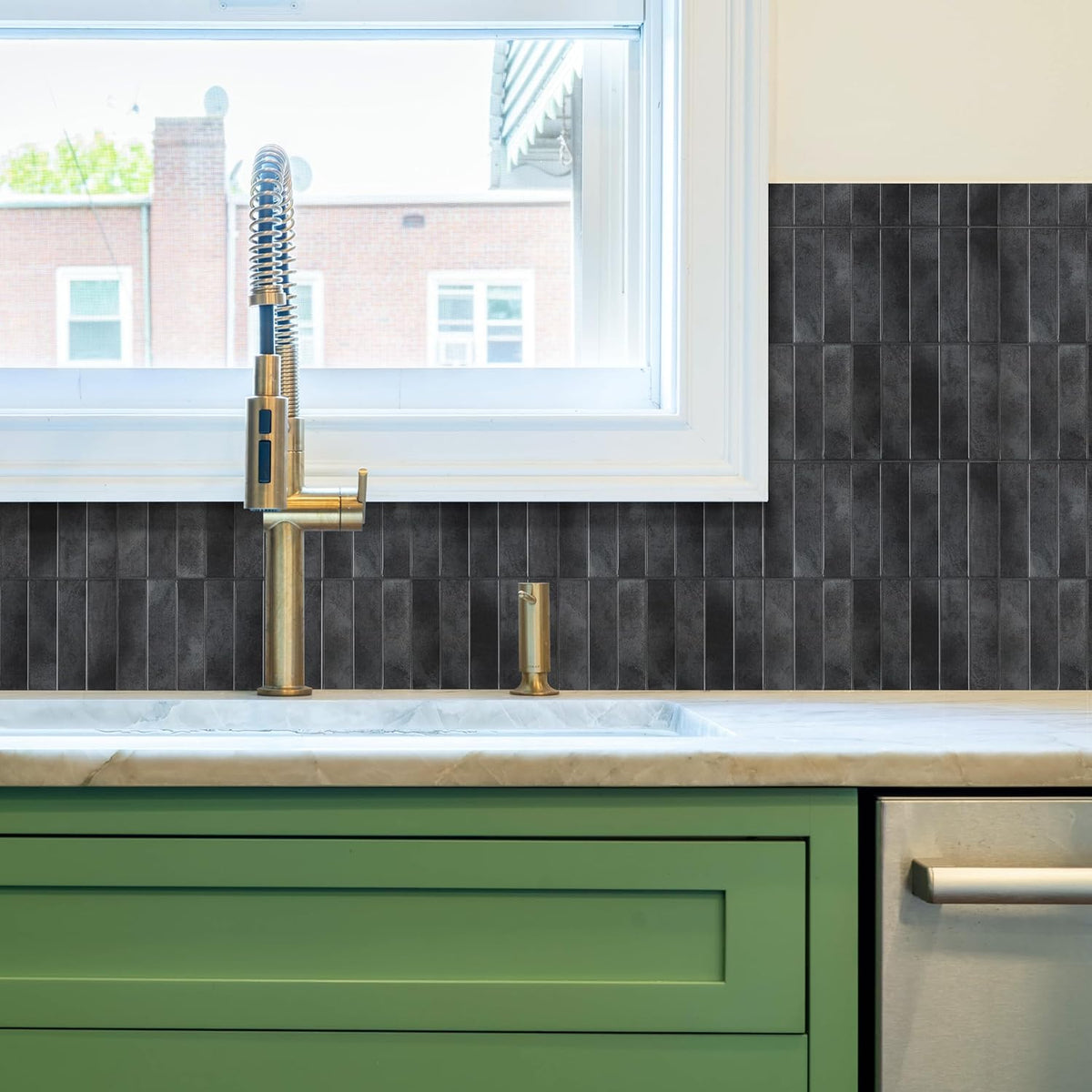Peel and Stick Backsplash Tiles, 10 Sheets of 12" x 12" 3D Self Adhesive Peel and Stick Subway Tile for Kitchen, Bathroom, Wall Tile