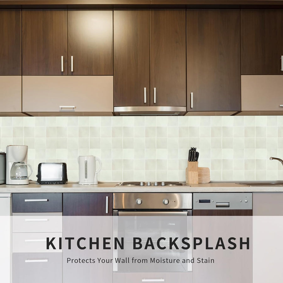 Peel and Stick Backsplash Tiles, 10 Sheets of 12" x 12" Faux Spanish Handmade Square Tile for Kitchen, Bathroom, Wall Tile