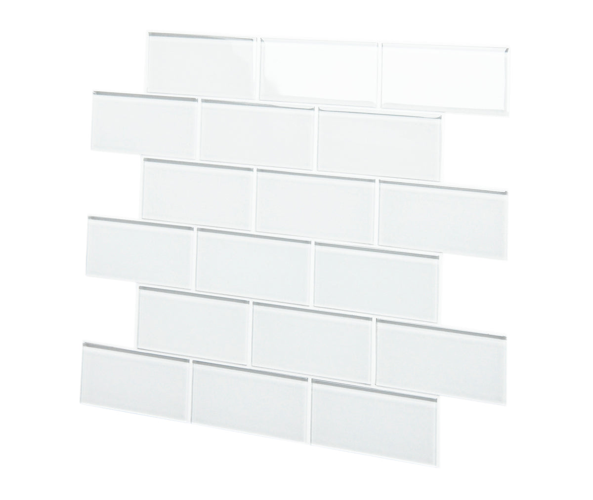 Glass Peel and Stick Backsplash Subway Tile, Glass Tiles for Kitchen Bathroom Wall (5 Sheets, 11.8"x12")