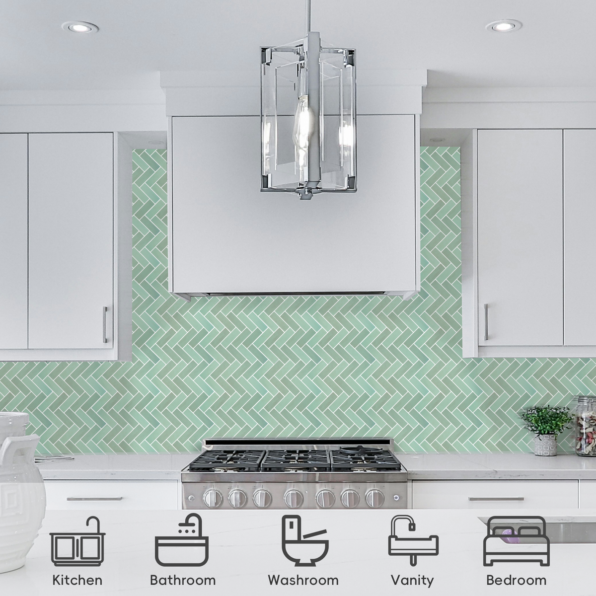 10-Sheet Herringbone Peel and Stick Backsplash, Self Adhesive 3D Stick on Wall Tiles for Kitchen Bathroom（12"x12"）