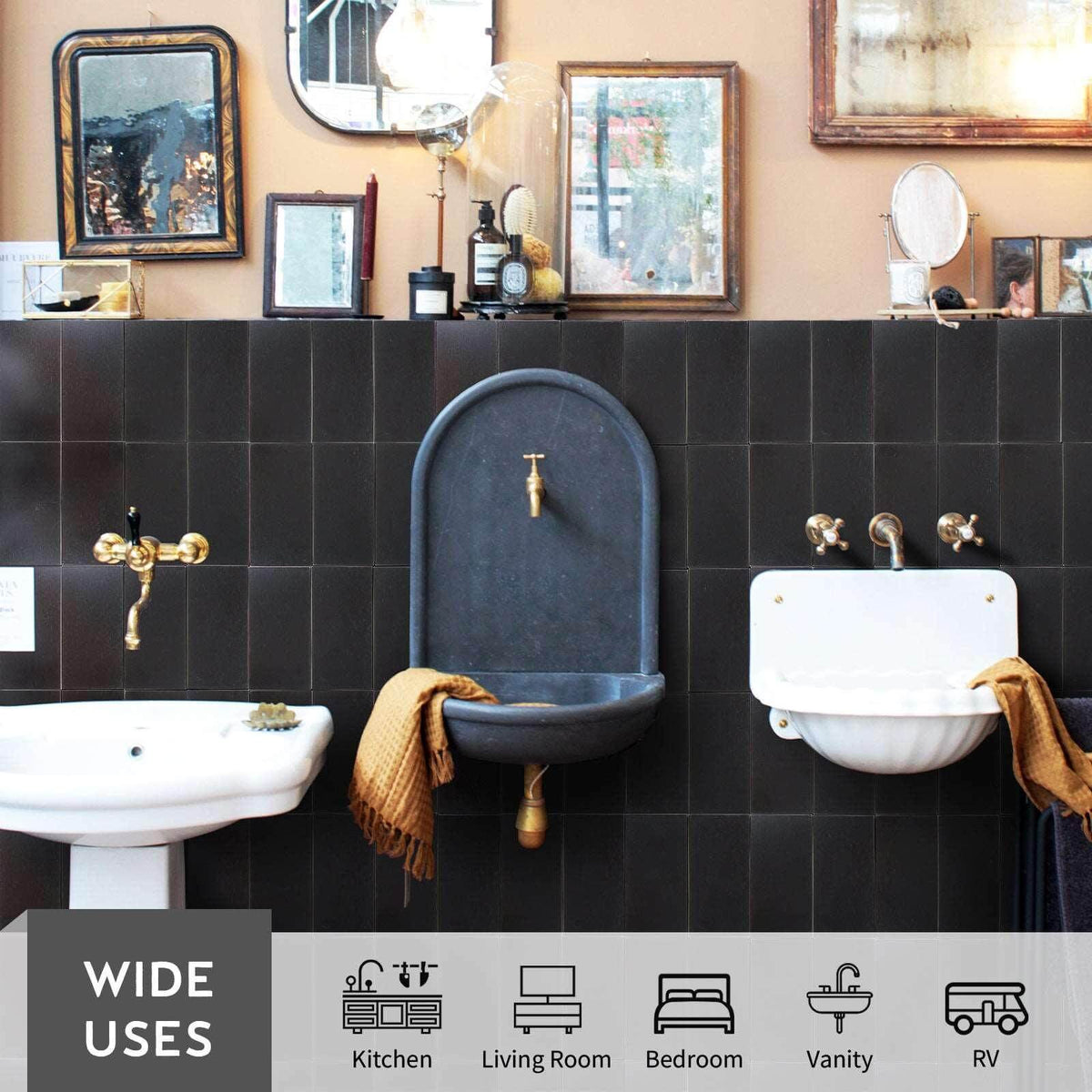3"x6" Subway Tiles Peel and Stick Backsplash Wall Tiles (48 Pieces)