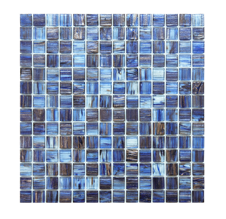 Peel and Stick Glass Tile, 12" x 12" Mosaic Square Glass Backsplash Tile for Kitchen Bathroom Wall (8-Sheet, 8 SQ.FT)