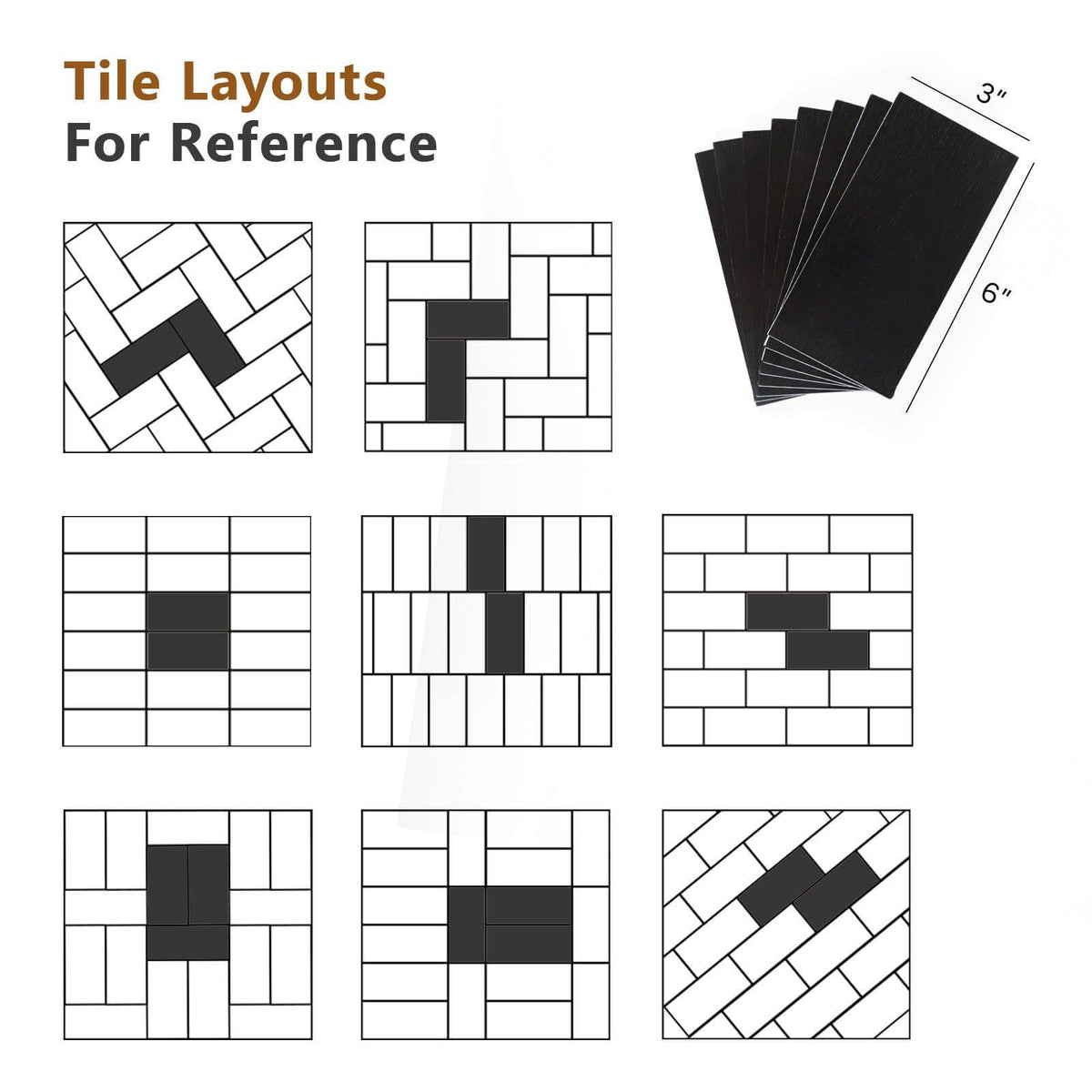 3"x6" Aluminum Subway Tiles Peel and Stick Backsplash  (48 Pieces) - HOMEART