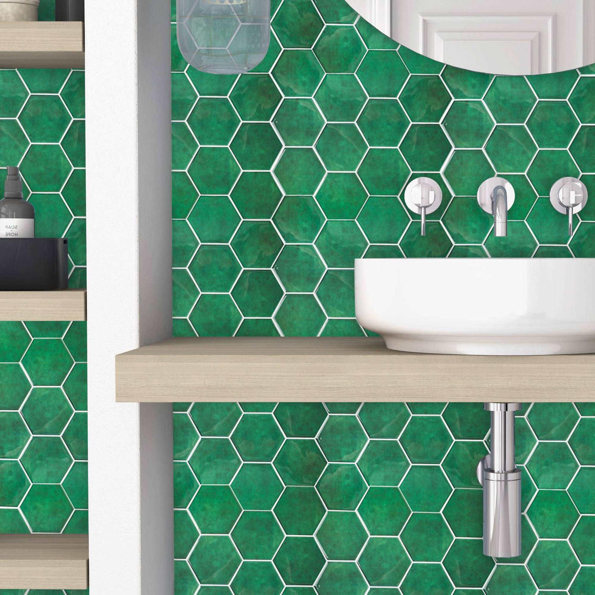 Hexagon Peel and Stick Backsplash - Thicker Version