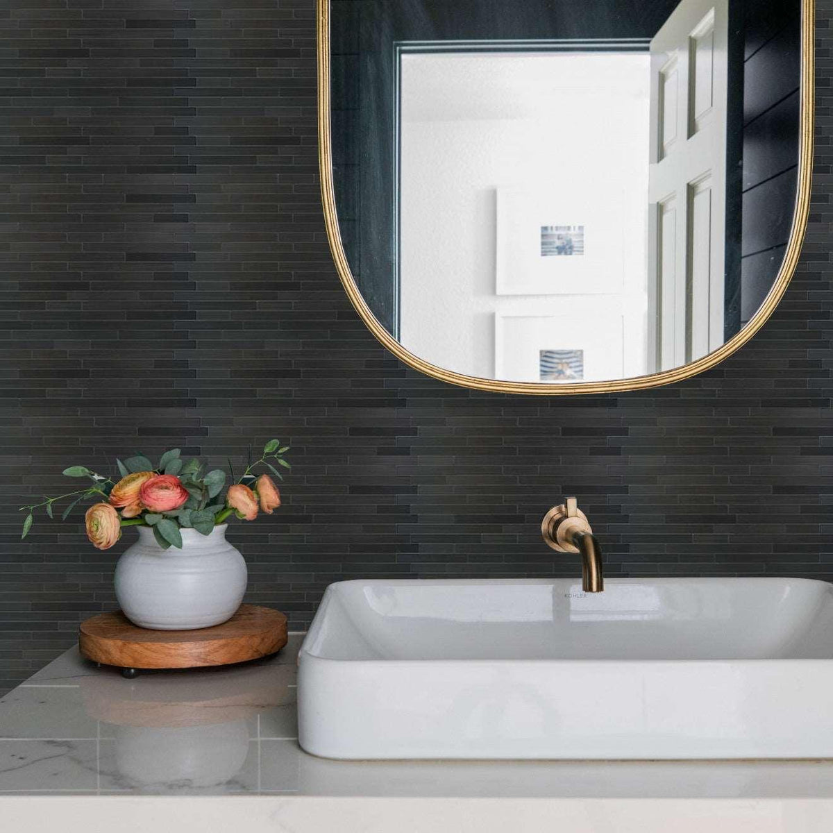 Peel and Stick Mini Subway Backsplash Linear Tile
