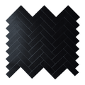 Black Peel and Stick Backsplash Herringbone Tile